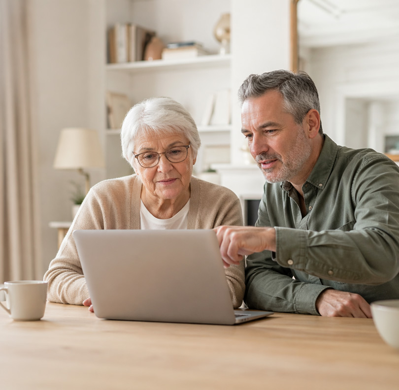 Accompagnement numérique à domicile pour une personne senior